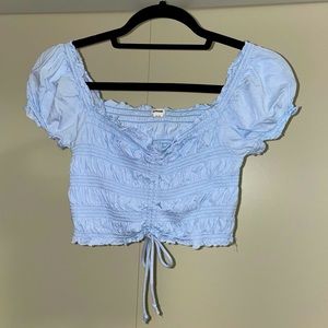 Garage Blue Ruched Crop Top